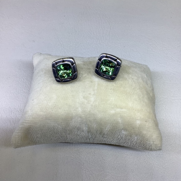 John Hardy Earrings Silver Green Peridot - Picture 1 of 3
